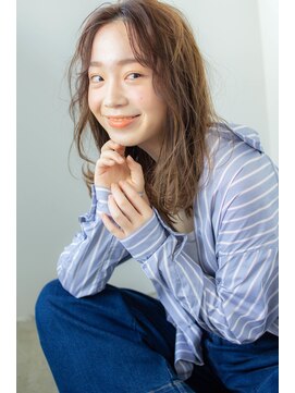 アコロン 吉祥寺(acoron.) 小顔カット×ピンクベージュ ×イルミナカラー×黒髪×吉祥寺