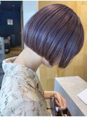 【ブリーチ＋ワンカラー】ペールバイオレット/ミニボブ