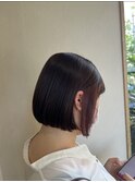 【中村優菜】ミニボブ透け感ピンクベージュインナーカラー