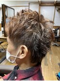 暖色系カラーのツーブロックショート♪