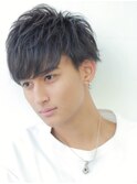アシメメンズマッシュショート/ツーブロック/シャドウパーマ