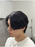 ニュアンスパーマミディアムセンターパート韓国メンズカット