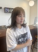 レイヤーカット×オリーブグレージュ
