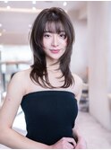 韓国レイヤー顔周りカット透明感カラー髪質改善艶髪シースルーy