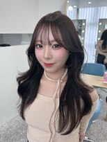 ボタン 熊本(VOTAN)&nbsp;透ける暗髪/レイヤーカット/顔まわり/韓国ヘア/熊本美容室