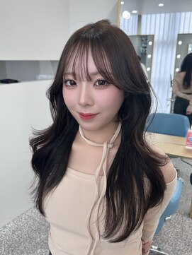 ボタン 熊本(VOTAN) 透ける暗髪/レイヤーカット/顔まわり/韓国ヘア/熊本美容室