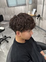 ビカムメンズヘアー 栄店(become men's hair)&nbsp;ブラウン波巻きパーマ
