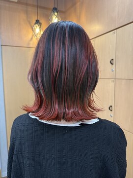 ヘアースペースブルーム プリュス 石橋店(HAIR SPACE BLOOM plus) 石橋阪大前/ブリーチ無しデザインカラー/髪質改善/レイヤーボブ