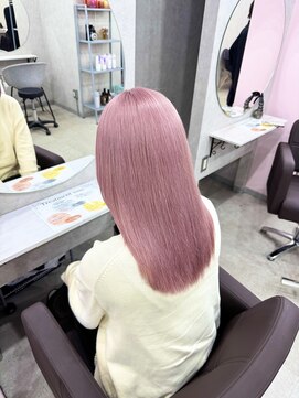 ルル 大宮駅東口(LULU) ブリーチ2回 ピンクベージュカラー