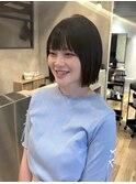 切りっぱなしボブとアッシュベージュ