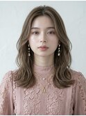 大人可愛い20代30代40代ロングレイヤーグレージュ