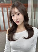 韓国くびれヘアレイヤーロング顔まわりカット 韓国スタイル