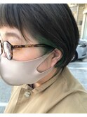 イヤリングカラーくすみグリーンｍ