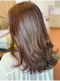 大人可愛いデジタルパーマ&ツヤ感ブラウンベージュ