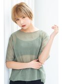 【Totia梅田】ナチュラルショート×シルキーベージュ