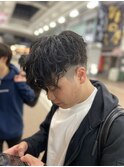 スパイラルパーマ×ツーブロック