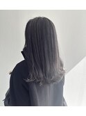 極細ハイライト/グレージュ/ロングレイヤー/ブリーチ