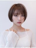 20代30代ハッシュカット丸みショート似合わせカットフルバング