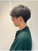 【soy-kufu】MEN'S HAIRマッシュツイスパパーマアッシュブラック