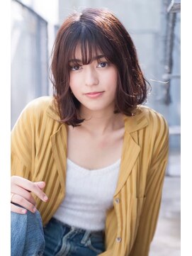 ケアリー 浦和美園(Carelly) 大人かわいい前髪セシルカットココアブラウンフリンジウェーブ