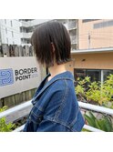 短めバランスの切りっぱなしボブ!
