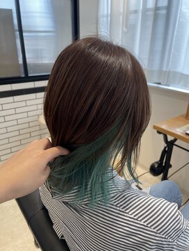 ヘアーサロン フーガ せんげん台店(HAIR SALON fuuga) 【グリーン】インナーカラー