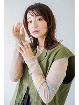 シェル 吉祥寺(shell) くびレイヤーエモージュ前髪モテベージュレイヤーミディ/吉祥寺