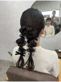 タイトヘアセット/アップヘア/ローポニー/結婚式ヘアセット