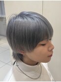 ブリーチダブルカラーシルバーグレージュホワイトアッシュ銀髪
