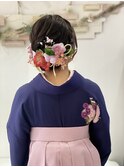 卒業式、大きな編み込みシニヨン