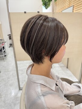 アドラーブル 長岡リバーサイド千秋店(adorable) 軽やかショートひし形透明感暗髪大人可愛い小顔夏カラー秋カラー