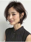 白髪ぼかし脱白髪染め似合わせショートボブ40代50代60代