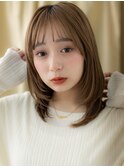 バレイヤージュカラーミディアムレイヤーカットA6越谷20代30代