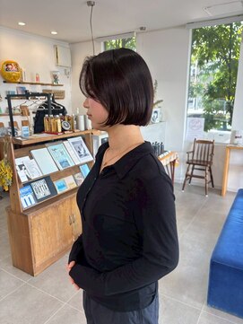 O 大人かわいいひし形小顔外ハネボブ30代40代50代フレンチバング