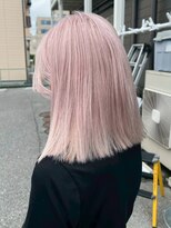 ナチュラル ヘアーデザイニング(Natural hair designing) 切りっぱなしロブ/ホワイトピンク/ハイトーン女子/ケアブリーチ
