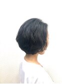 無造作パーマ/小顔/ショートボブ/30代40代50代/グラボブ/白髪染