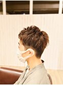 くせ毛を活かしたメンズツーブロックショート/亀戸