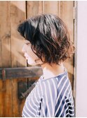 無造作くせ毛ボブ