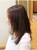 艶髪ダークブラウン＆レイヤーカット/髪質改善カラーエステ
