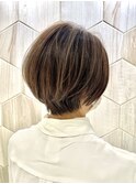 【白髪ぼかし】【ショートボブ】【ハイライト】