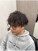 マッシュパーマ/ウルフ/アッシュブラック/カルマパーマ/川口22