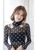 大人可愛いナチュラルボブ 小顔