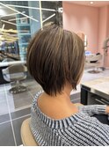 ショートレイヤー 白髪ボカシ