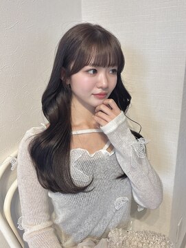 アンニュ(annuy) Instagram/annuy__o0 顔まわりカット/ベージュカラー／韓国巻き