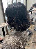 似合わせカット/ウェーブミディアム/ダークカラー/ボブ/パーマ