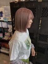 アチーブリス(achieve Liss)&nbsp;透明感ハイトーンピンクベージュダブルカラー切りっぱなしボブ