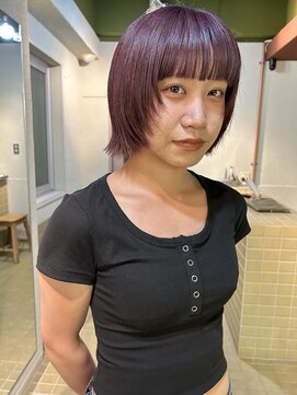 ハル ヘアスタジオ(haRu hair studio) ボブレイヤー × ラベンダーカラー