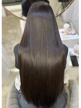 レア 表参道(L'ea) くびれヘアアプリコットオレンジ夏ヘアハイライトカラー