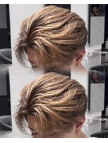 ステラ(STELLA) メンズ/バレイヤージュ/センターパート/ブリーチ&ダブルカラー