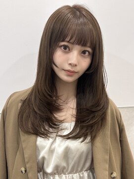 ジーナ 渋谷本店(Zina) 【 チョコレートベージュ×レイヤーカット 】